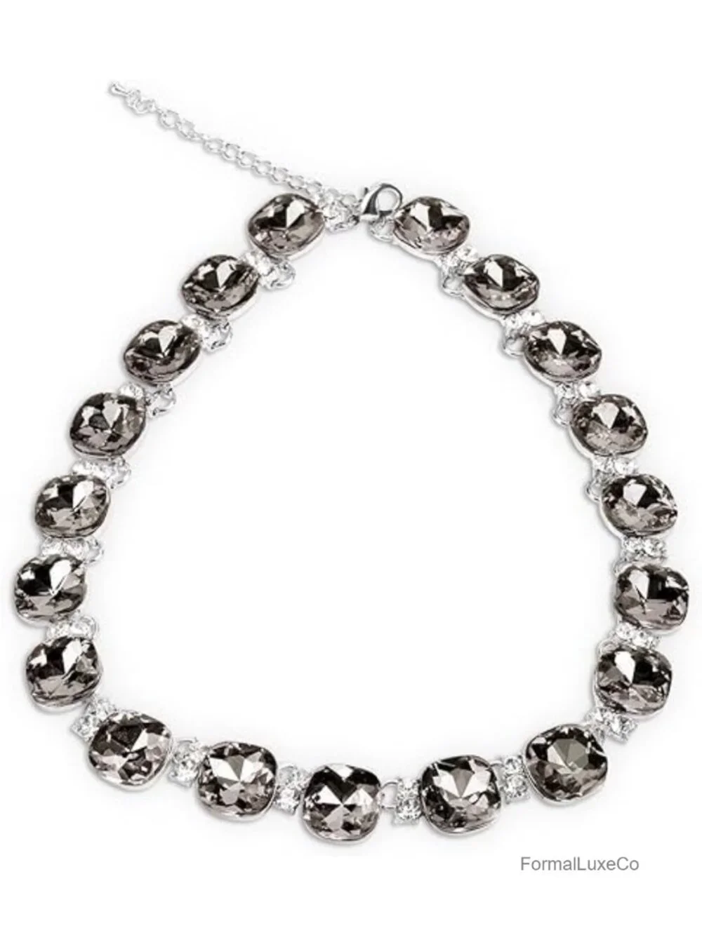 Crystal Choker Necklace for Women Bridal Statement Jewelry, Lobster Clasp, 20